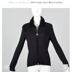 Vintage 90’s St. John Sport by Marie Gray Zip Cardigan Sweater Wool Blend P